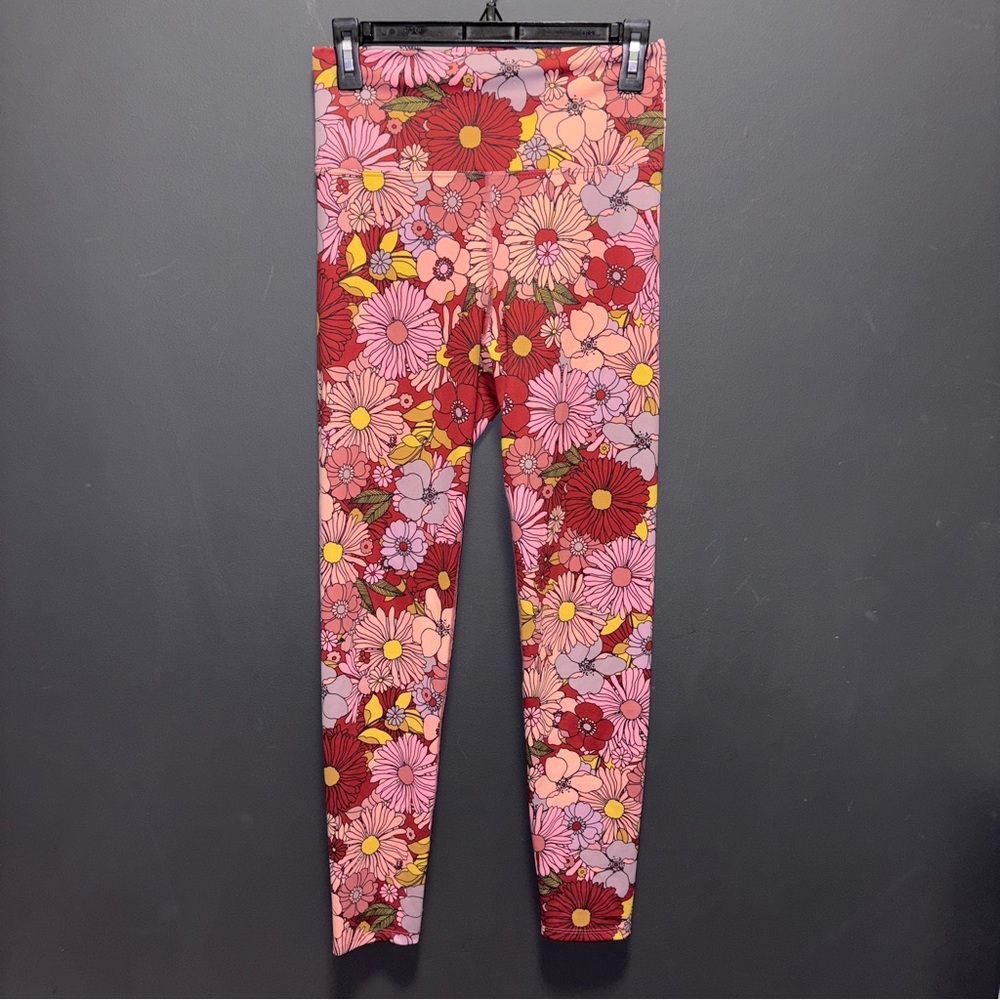 Beach Riot Piper Leggings Marsala Floral Womens Large Anthropologie exclusive